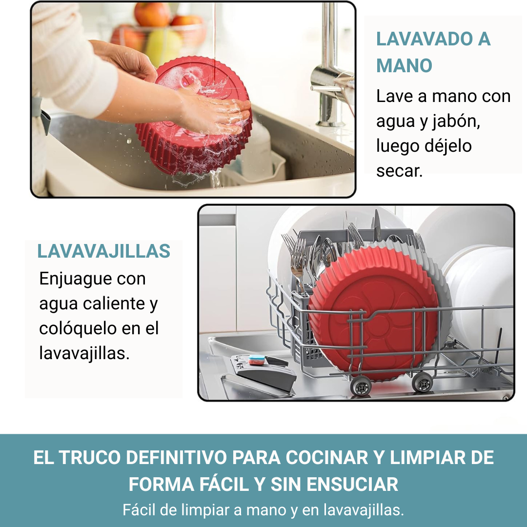 Air Fryer Liners Reutilizables – Accesorios Antiadherentes para Freidora de Aire (Rojo y Gris)
