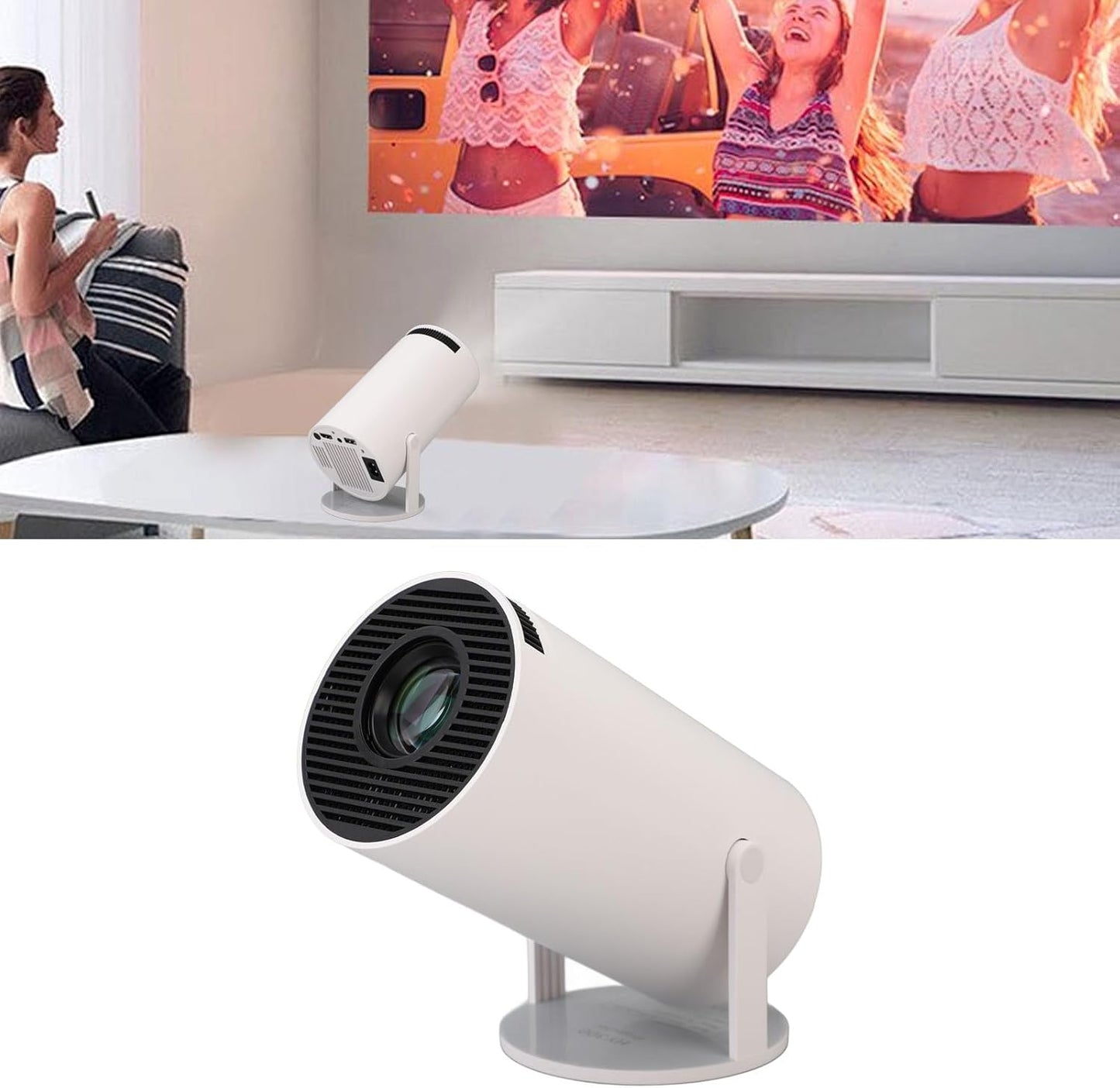 Proyector de Video Portátil Ultra HD – Mini Proyector Full HD 1080P con Conectividad Inalámbrica