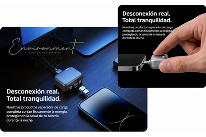 Adaptador de Carga Inteligente con Apagado Automático, Universal Tipo-C para Teléfonos Móviles y Laptops