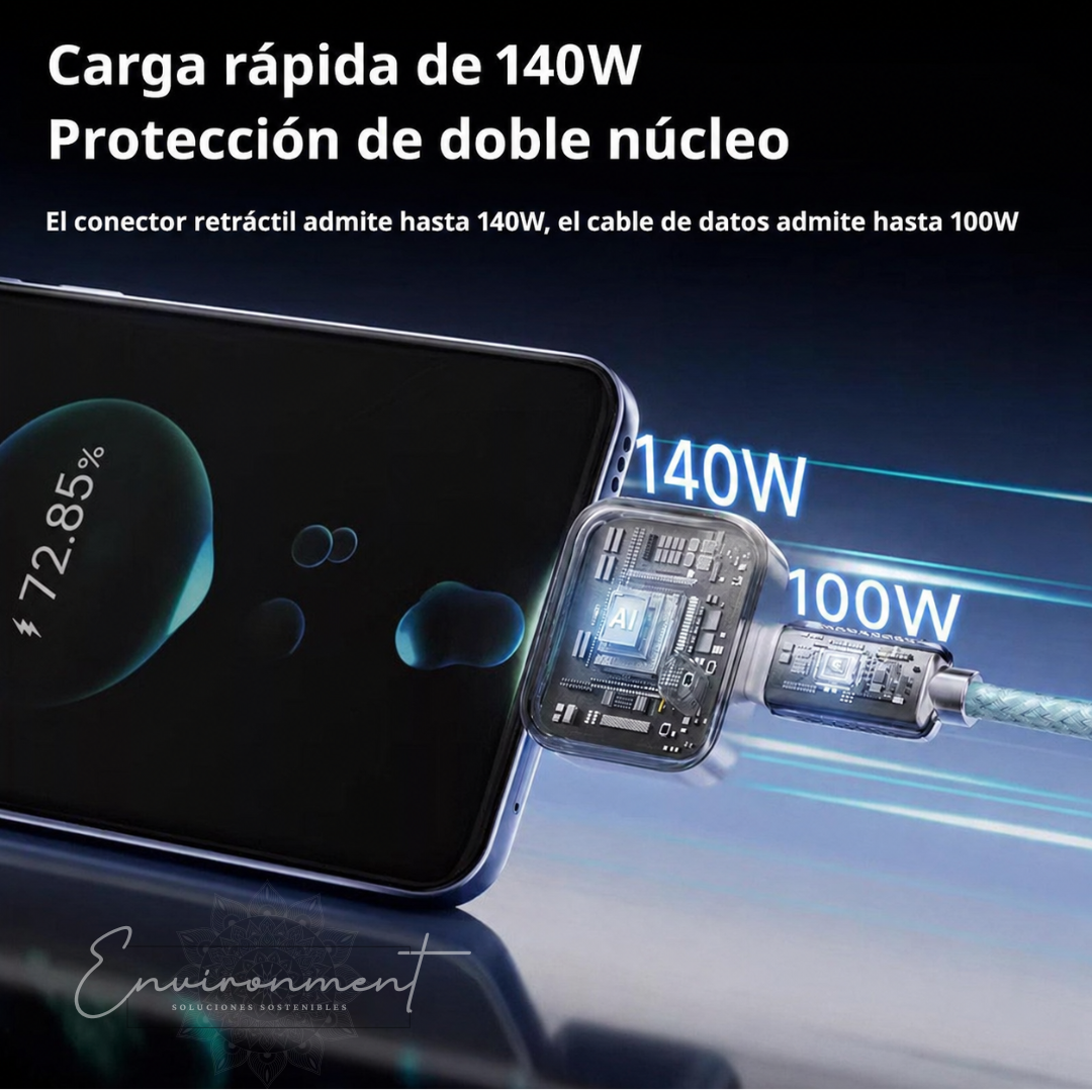 Adaptador de Carga Inteligente con Apagado Automático, Universal Tipo-C para Teléfonos Móviles y Laptops