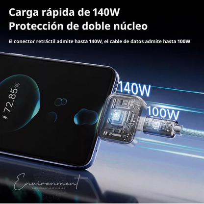 Adaptador de Carga Inteligente con Apagado Automático, Universal Tipo-C para Teléfonos Móviles y Laptops