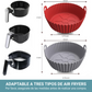 Air Fryer Liners Reutilizables – Accesorios Antiadherentes para Freidora de Aire (Rojo y Gris)