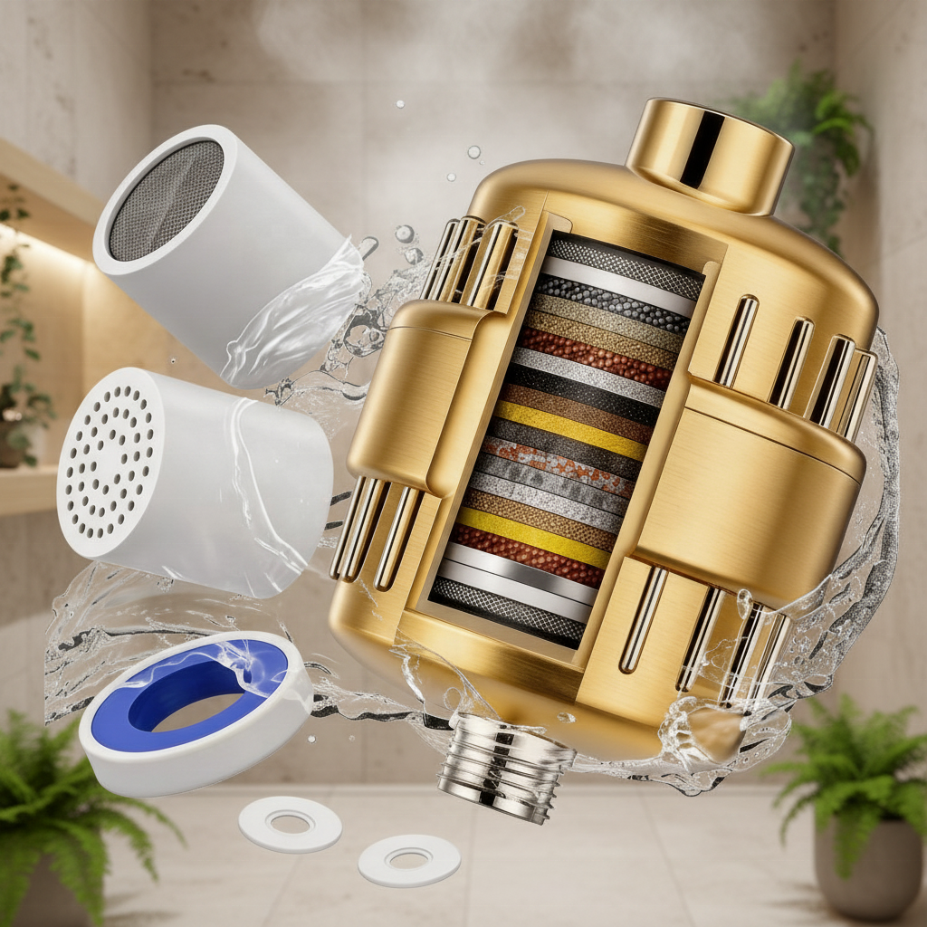 Filtro de Ducha Purificador Universal Premium de 20 etapas – Cabello Sano y Piel Radiante